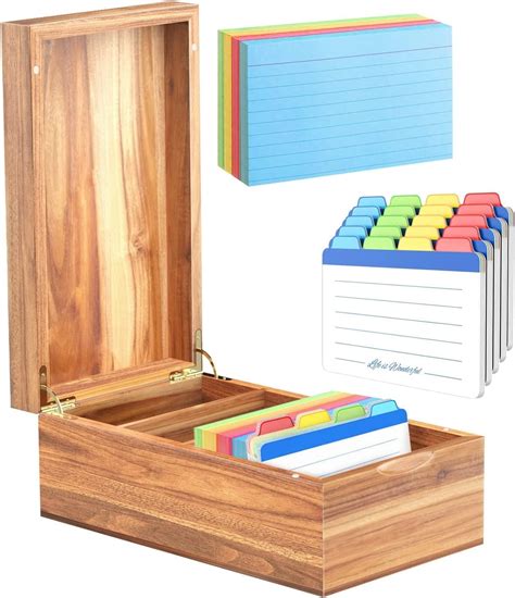 index card organizer with dividers.